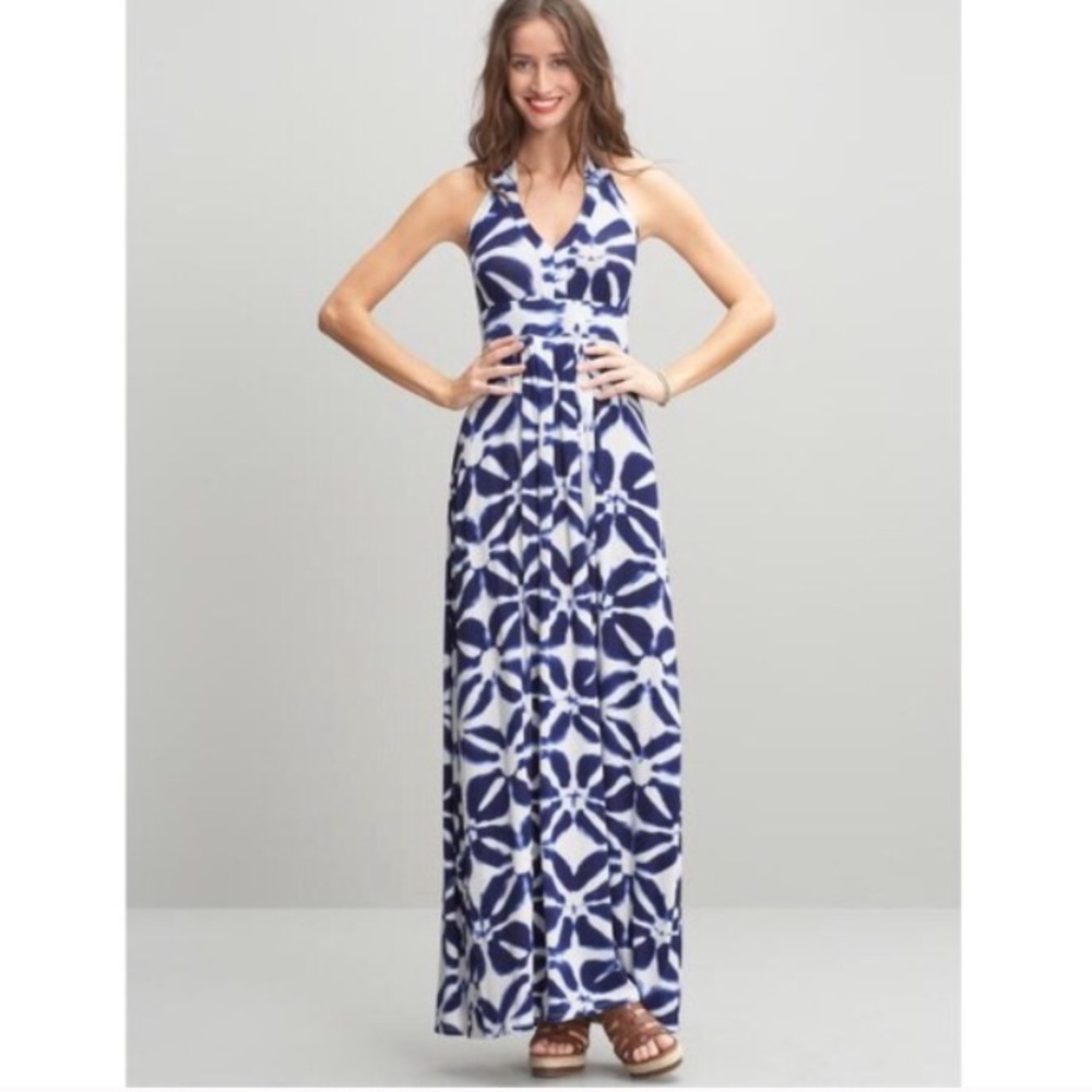 Banana Republic blue & white maxi with halter top